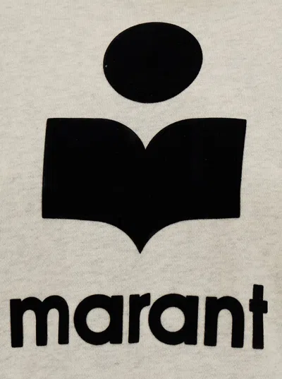 Isabel Marant Étoile White Hoodie With Tonal Logo Print In Cotton Blend Woman In Metallic