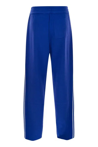 Autry Knitted Viscose Joggers In Blue