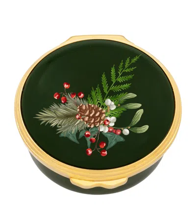 Halcyon Days Enamel Woodland Foliage Box In Multi