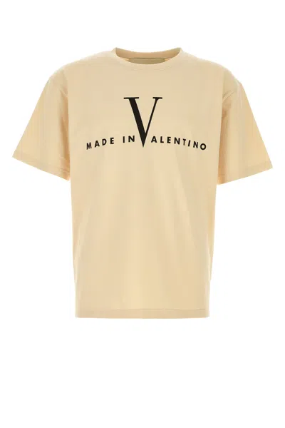 Valentino Garavani  Cotton T-shirt With Made In  Print In Brown
