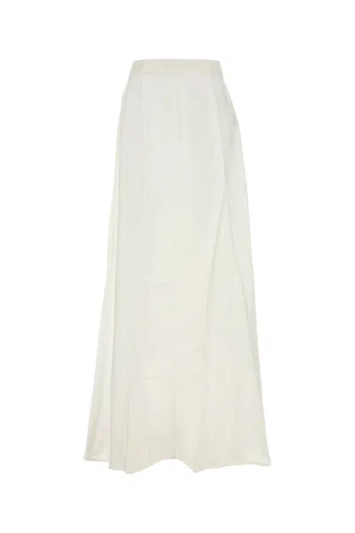 The Rose Ibiza White Silk Fiona Skirt In White