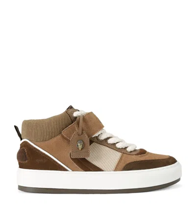 Kurt Geiger Touch-strap-fastening Sneakers In Brown