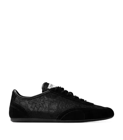 Jimmy Choo Sunny Lace Low-top Sneakers In Black