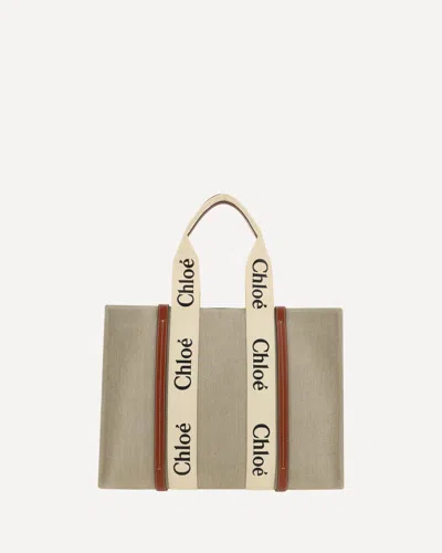 Chloé Woody Handbag In Neutral