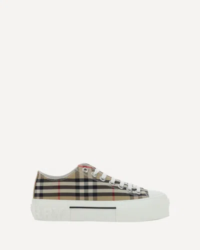 Burberry Vintage Check Beige Sneaker Women In Neutral