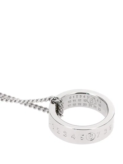 Mm6 Maison Margiela Numeric Signature Mm6 Jewelry Silver In White