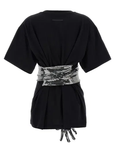 Mm6 Maison Margiela Cotton T-shirt With Gloves In Black