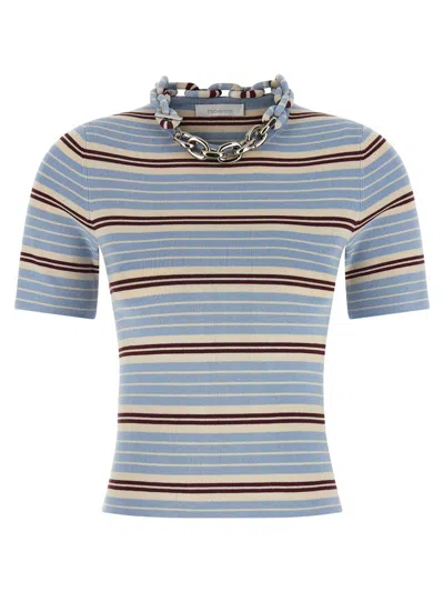 Rabanne Chain T-shirt Light Blue In Blue