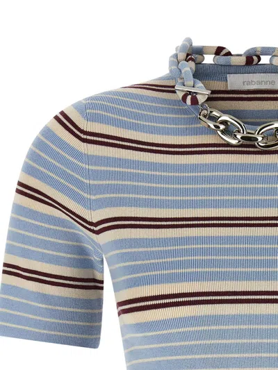 Rabanne Chain T-shirt Light Blue In Blue