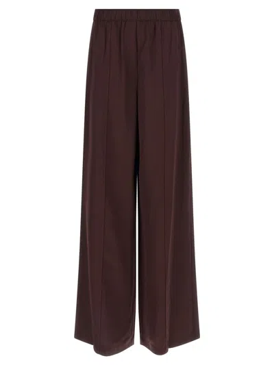Tory Burch Pintuck Wide-leg Satin Trousers In Red