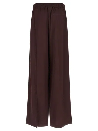 Tory Burch Pintuck Wide-leg Satin Trousers In Red