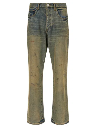 Purple Brand P011 Dirty Oil Repair Jeans In Yellow