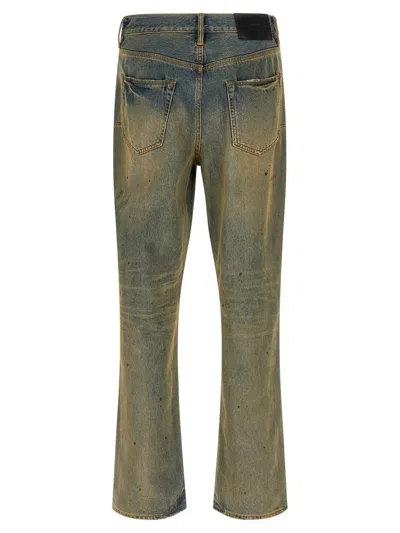 Purple Brand P011 Dirty Oil Repair Jeans In Yellow