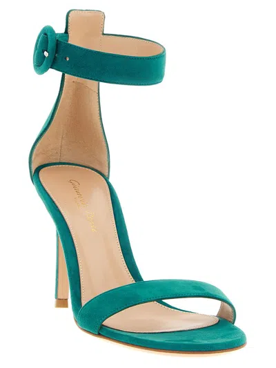 Gianvito Rossi Portofino Sandals Open Toe Ankle Strap In Green