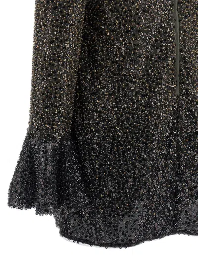 Rotate Birger Christensen 'beaded Ls Mini' Dress In Brown