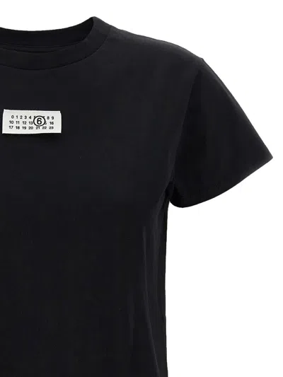Mm6 Maison Margiela Numeric Signature Mm6 T-shirt Black In Black