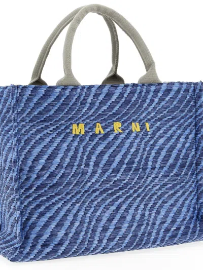 Marni Raffia Handbag Hand Bags Blue In Blue