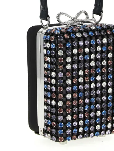 Self-portrait Multi Crystal Chainmail Hand Bags Multicolor In Multi