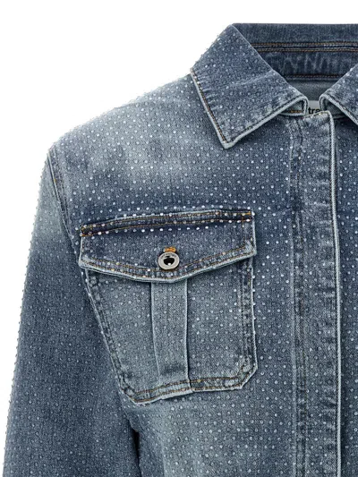 Self-portrait Rhinestone Denim Jewelry Blue In Blue