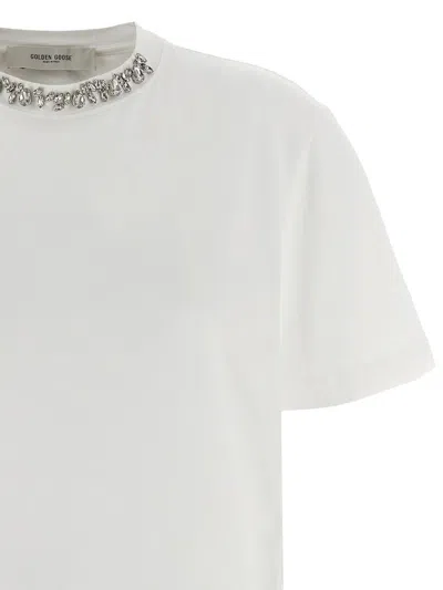 Golden Goose Crystal Crew Neck T-shirt In White
