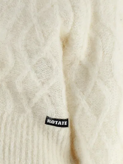 Rotate Birger Christensen Fluffy Knit Cardigan In Neutral