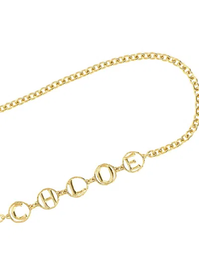 Chloé Golden Chloe Script Jewel Belt In Gold