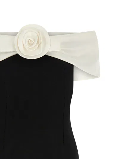 Self-portrait Flower Datail Maxi Dress In Black