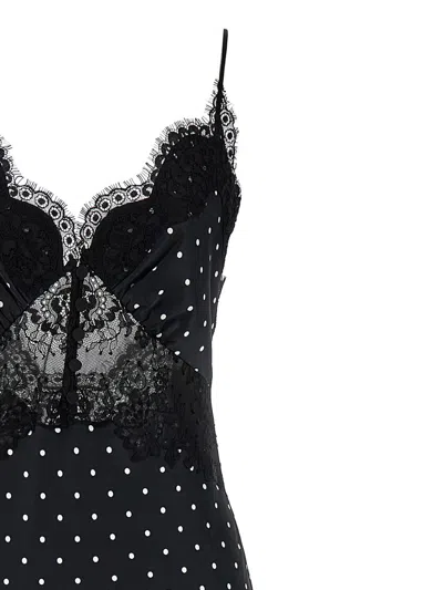 Self-portrait Self Portrait Polka Dot Long Dress In Black