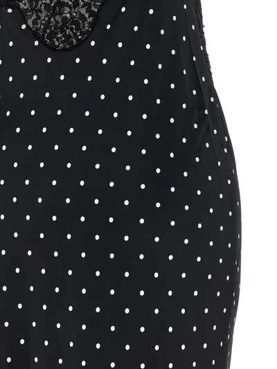 Self-portrait Self Portrait Polka Dot Long Dress In Black