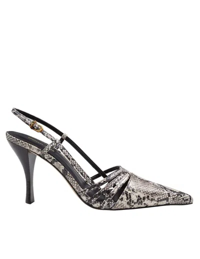 Michael Kors Python-effect Leather Slingback In Multi