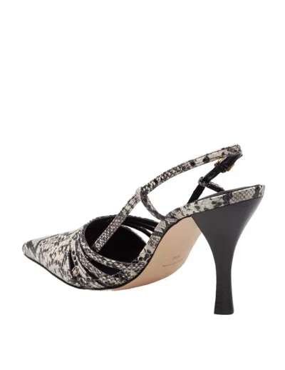 Michael Kors Python-effect Leather Slingback In Multi