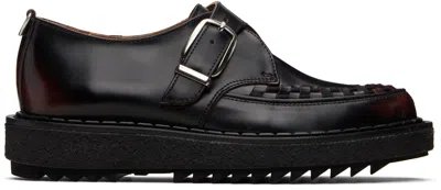 George Cox Burgundy Ymc Edition Ripple Hatton Monk Loafers In Black