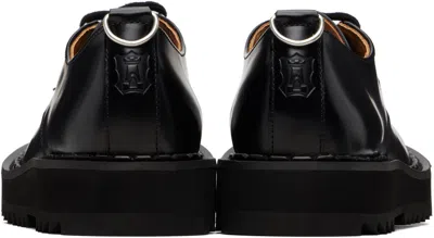 George Cox Black Ripple Bump Toe Derbys In Black