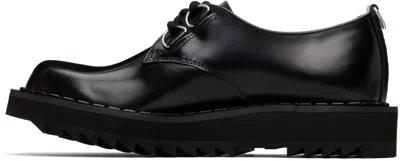 George Cox Black Ripple Bump Toe Derbys In Black