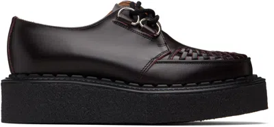 George Cox Burgundy Skipton Derbys In Animal Print