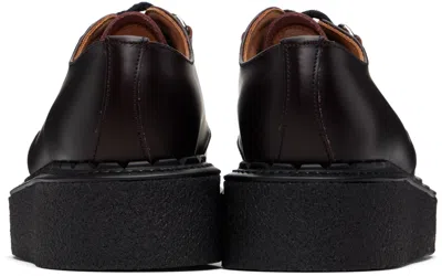 George Cox Burgundy Skipton Derbys In Animal Print