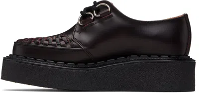 George Cox Burgundy Skipton Derbys In Animal Print