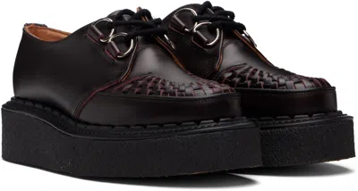 George Cox Burgundy Skipton Derbys In Animal Print