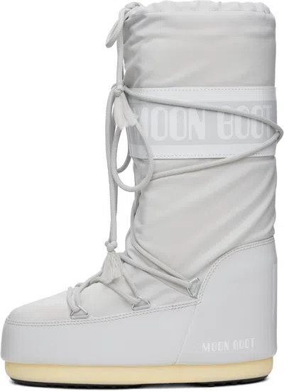 Moon Boot Gray Icon Nylon Boots In Gray