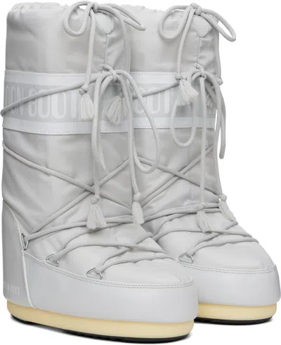 Moon Boot Gray Icon Nylon Boots In Gray