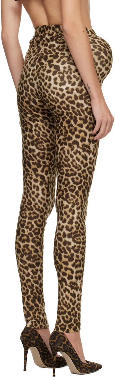 Duran Lantink Beige Padded Jersey Leggings In Multi