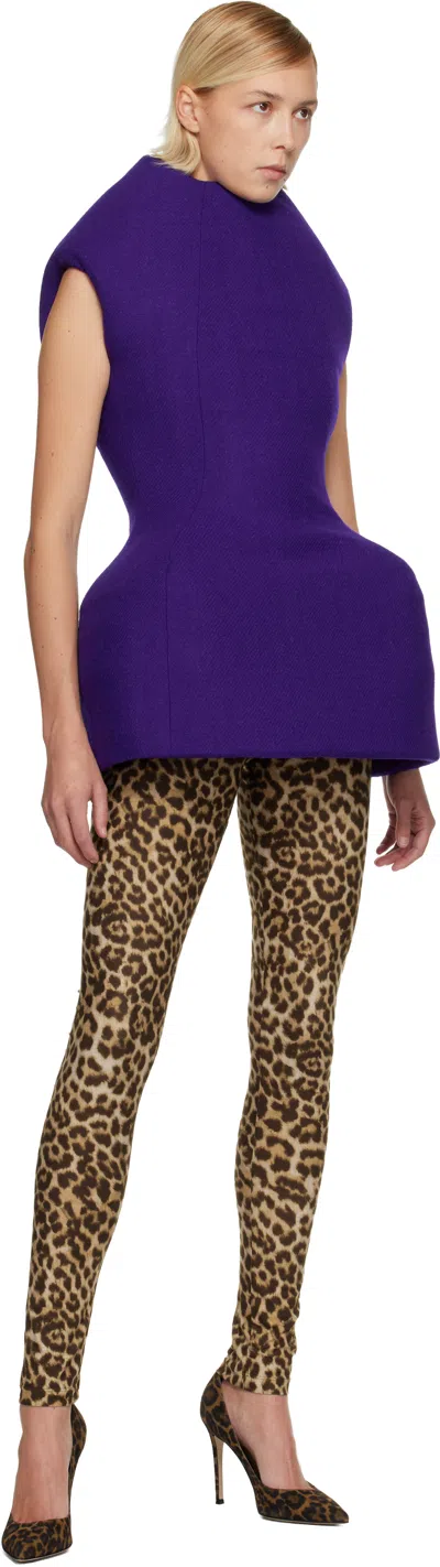 Duran Lantink Beige Padded Jersey Leggings In Multi