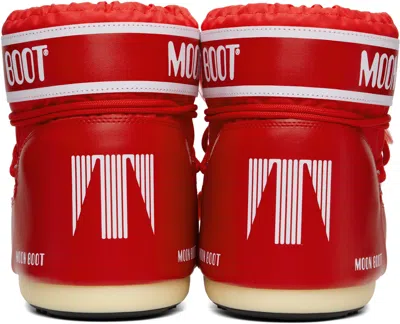 Moon Boot Red Icon Low Nylon Boots In Multi