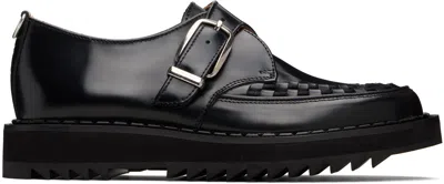 George Cox Black Ripple Hatton Monk Loafers In Black