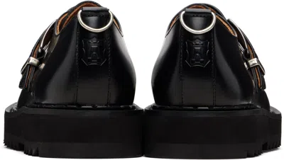 George Cox Black Ripple Hatton Monk Loafers In Black