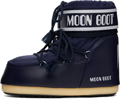 Moon Boot Navy Icon Low Nylon Boots In Multi
