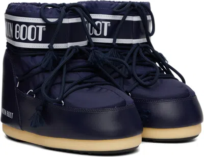 Moon Boot Navy Icon Low Nylon Boots In Multi