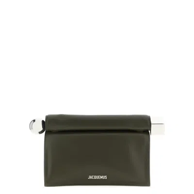 Jacquemus La Pochette Rond Carr Clutch In Green