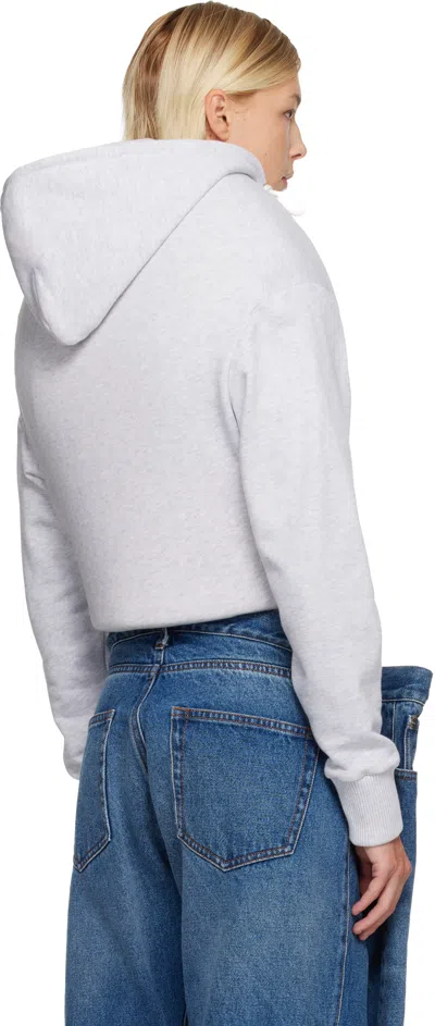 Duran Lantink Gray Sculptured Zip Up Hoodie In Gray