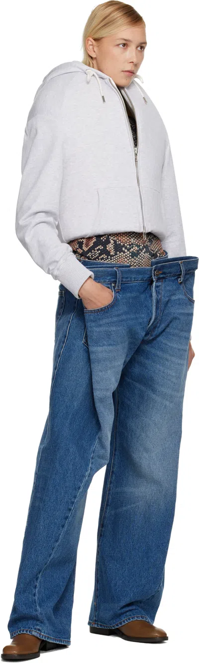 Duran Lantink Gray Sculptured Zip Up Hoodie In Gray